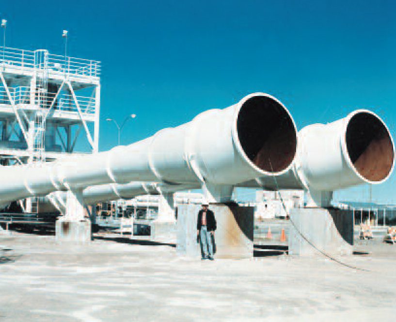 two steam jet ejectors at the U.S. Army’s high energy laser system test facility in White Sands, New Mexico
